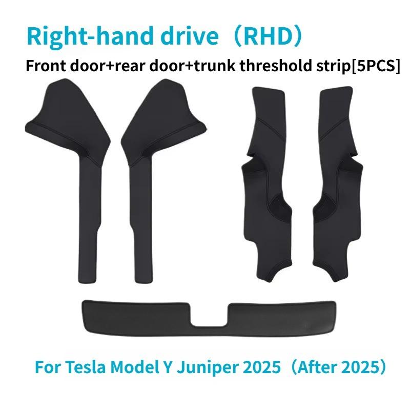 For Tesla Model 3 Highland Model Y Juniper PU Front Rear Door Sill Protection Strip Seat Anti-kick Pad Corner Guard Accessories