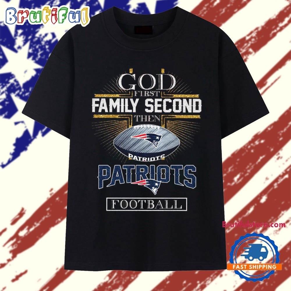 God First Family Second Then Patriots Football T-shirt Size S-5XL Unisex Unisex T-Shirt XL 2000₽