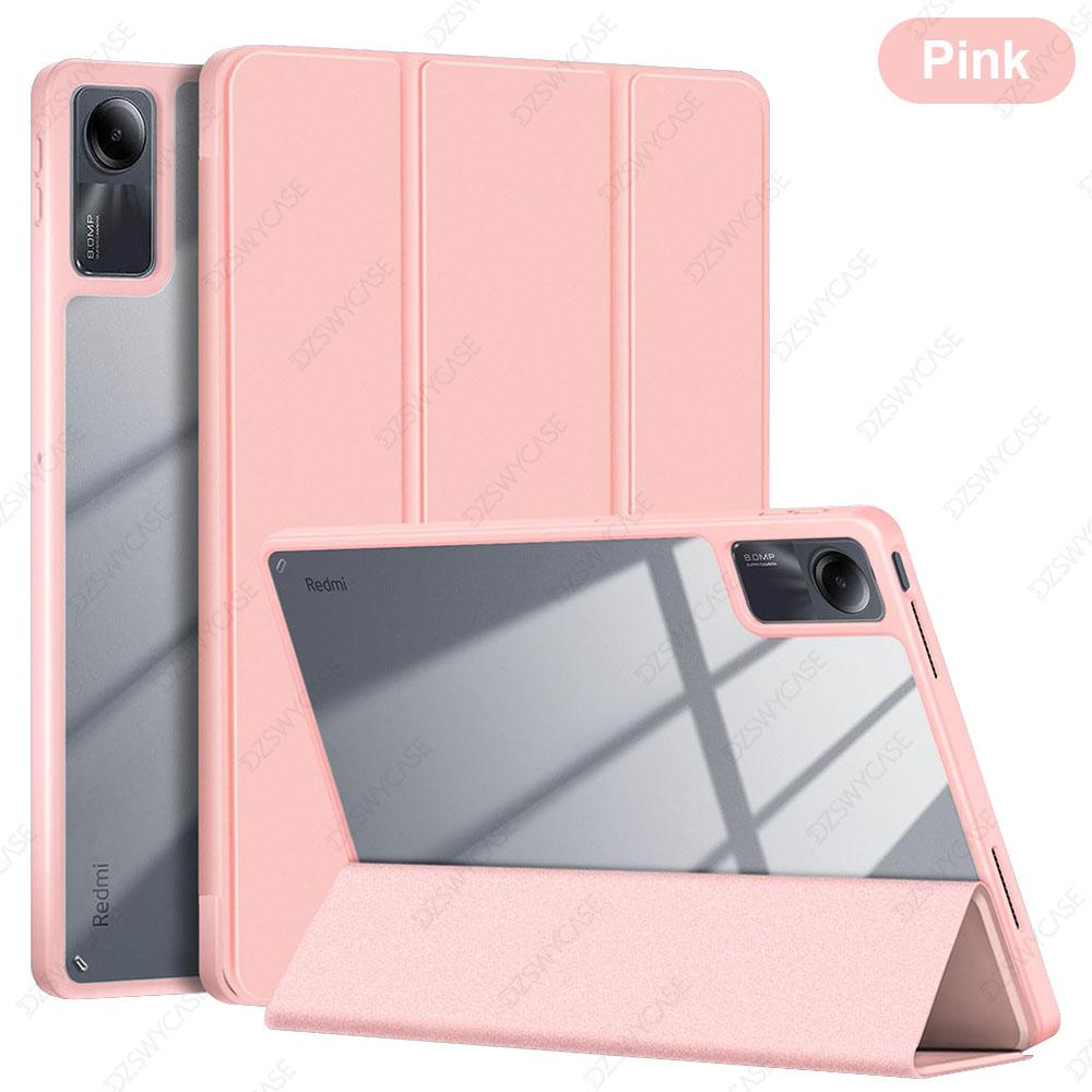 Case for Xiaomi Redmi Pad SE 11 Inch 2023, With Pencil Holder, Trifold Stand Clear PC Back Case, With Auto Sleep/Wake