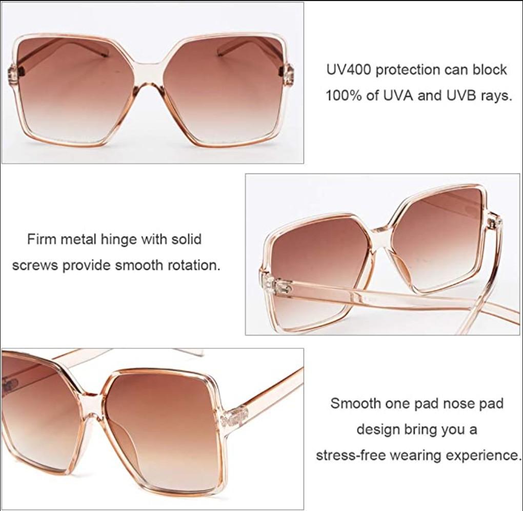 Luxury Square Sunglasses Women Brand Designer Retro Frame Big Sun Glasses Female Vintage Gradient   UV4