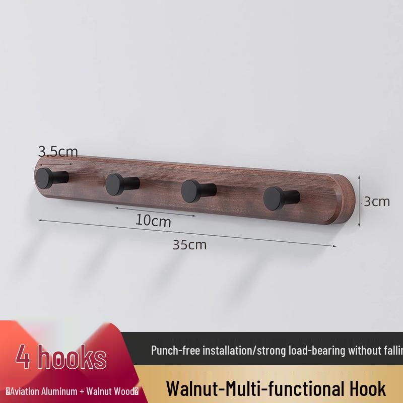 Log Style Wooden Wall-Mounted Coat and Clothes Hook
