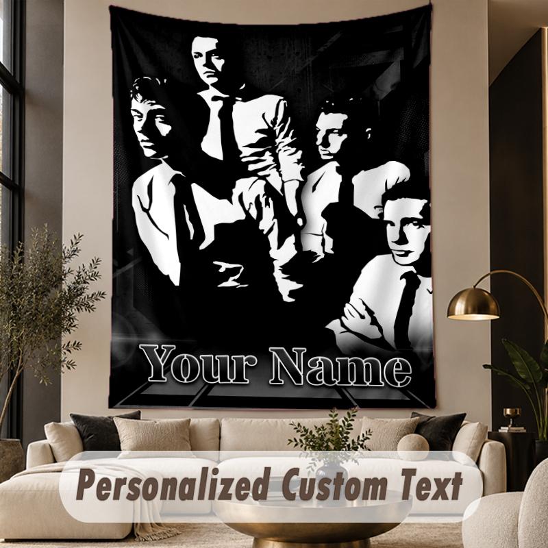 Custom Text Printed Tapestry Arctic Monkeys Pattern Large Wall Hanging Indoor Room Decor