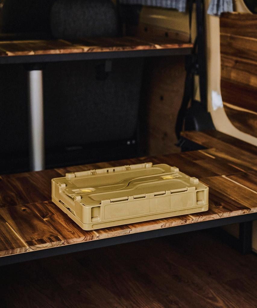 GORDON MILLER 20L Folding Container for Cars, Garage Cargo Rack, Foldable Storage Box, Coyote Beige, 1558849