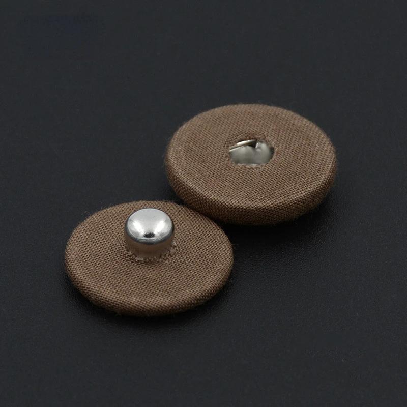Kovové patentky Knoflíky na stisk Šití Oblečení Příslušenství Zapuštěná přezka Obalená látkou 20 ks 15/18/21/23/25 mm