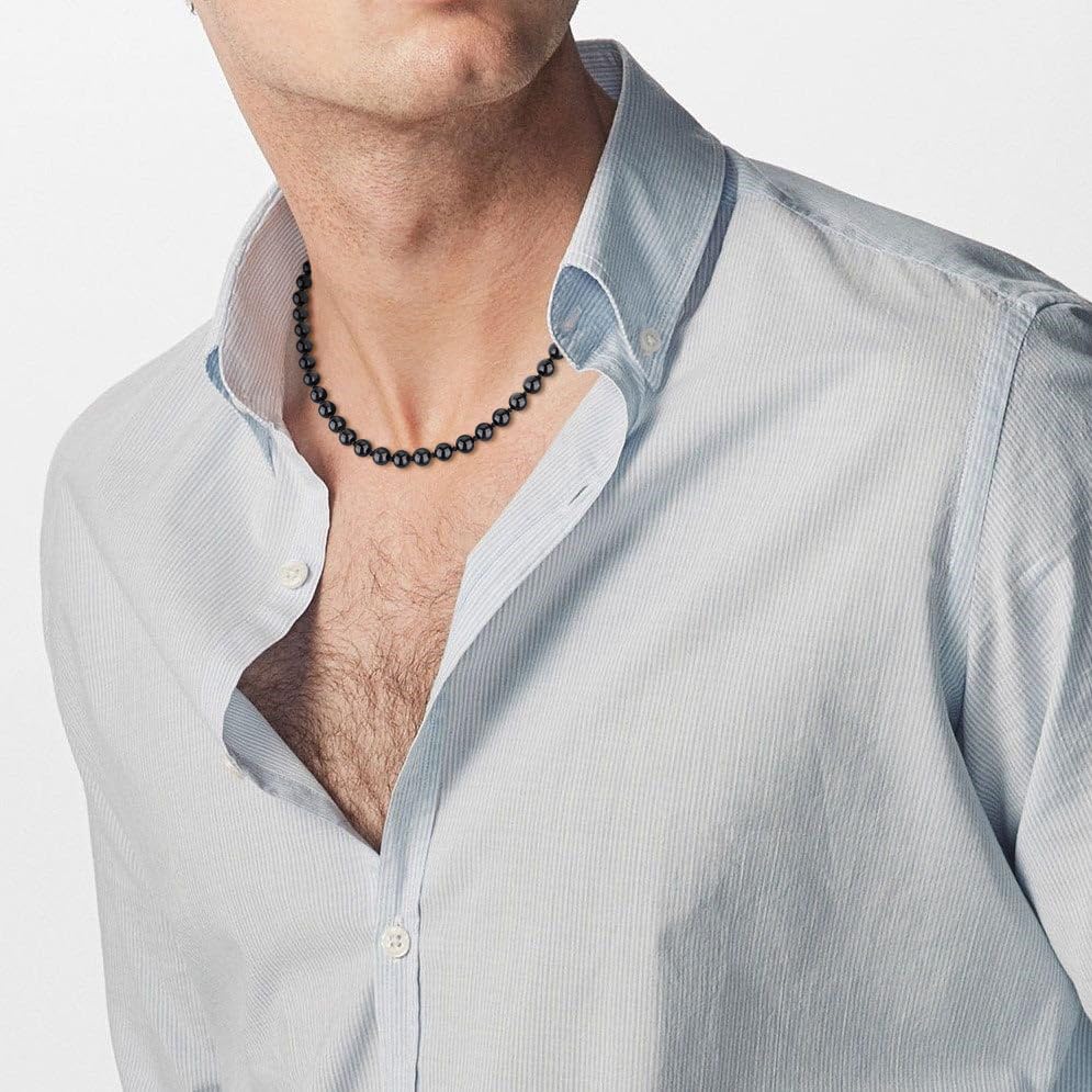 GAVU Men's Obsidian Mantle Braided Power Stone Necklace