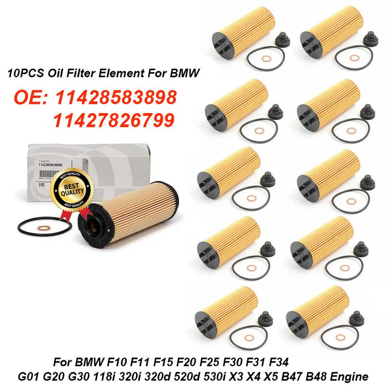 10PCS Oil Filter Element 11428583898 11427826799 04152-WAA02 11427788460 For BMW G01 G20 G30 118i 320i 320d 520d 530i X3 X4 X5