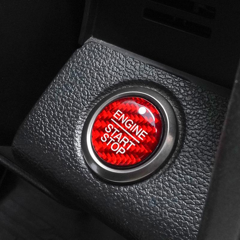 For Ford F150 SVT Raptor 2015-2020 Carbon Fiber Center Console Engine Start Stop Button Trim Sticker Car Interior Accessories