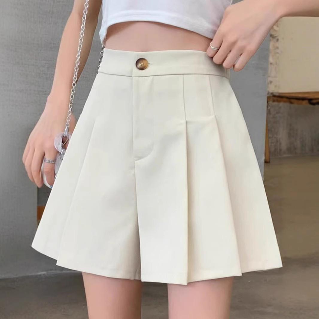 

Женские летние шорты с широкими штанинами, плиссированные, с высокой талией, приталенные, А-силуэта XL бежевый