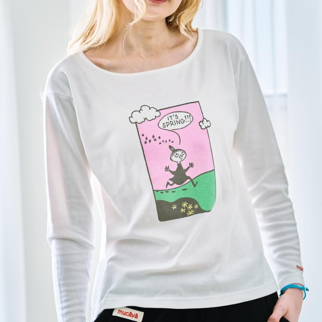 Relaxing Wear Long Sleeve Cooling and Xylitol x Material [mucävä] [Moomin Collaboration] Wear/Recovery T-Shirt Moisture-Wicking, Quick-Drying,