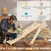 Kids' Wooden Climbing Set with Triangle Ladder and Two-Sided Ramp, for Children Aged 18-48 Months