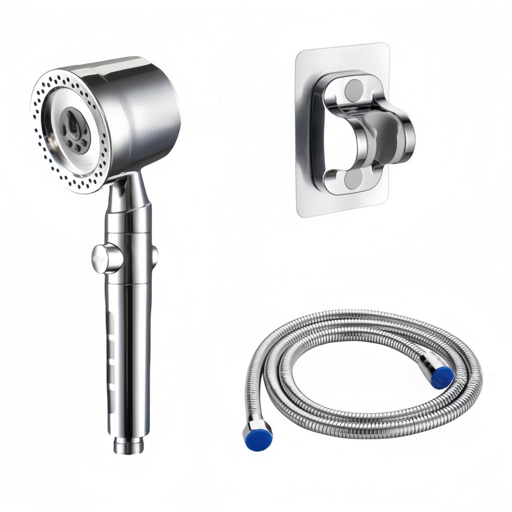 5 Spray ABS Portable Shower Head High Pressure Spa Filtered Shower Heads with Stop Button Universal Bathroom Nozzle