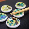 Waza no Kura: Stylish Japanese Kutani Ware Chopstick Rests, Set of 5, Yoshidaya Ewari Design, High-Quality Ceramic Cutlery Rests, Made in Japan