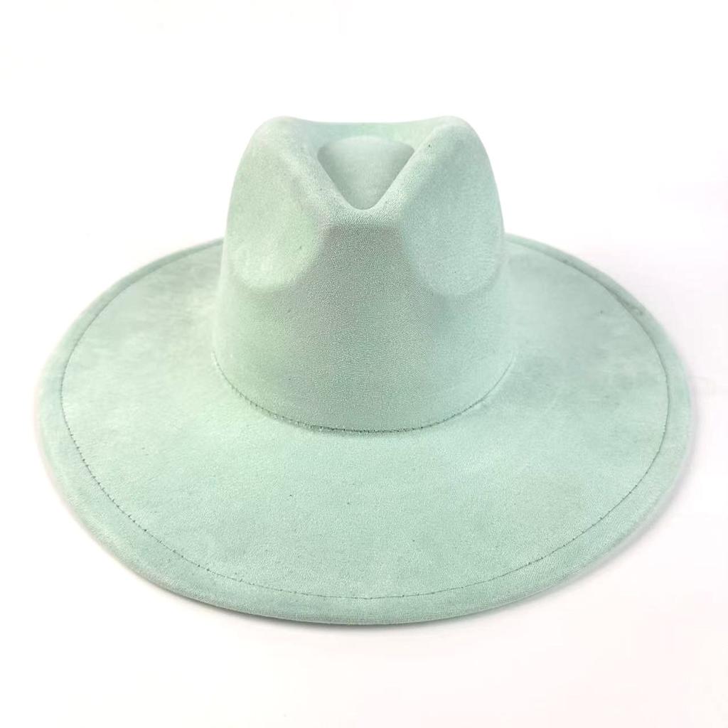 European And American Style New Big-Brimmed Suede Top Hat Fashionable Simple Top Hat Peach Heart Top Big-Brimmed Jazz Hat