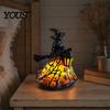 Halloween Ambient Lighting Witch/Ghost LED Lamp, Gothic Resin Ornament with Warm Light for Amber Night Home Decor, Desktop Spooky Party Decor