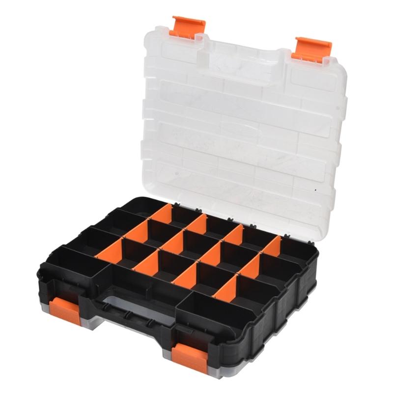 Double Side Tools Box Hardware Tool Container Bin Small Parts Storage Case Plastic Sorting Box Display Storage Case