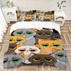3pcs Cat, Cartoon Bedding Set, Breathable and Soft, Suitable for All Seasons, Ideal for Home Use, Suitable for Bedroom Decor Yy250821207
