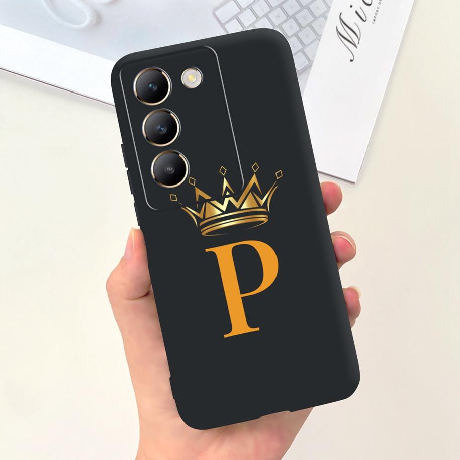 For Vivo Y100 5G Case V2327 Fashion A Z Letters Soft Phone Cases For Vivo Y 100 V30 Lite 5G V40 SE Cover Vivo T3 5G V2334 Fundas
