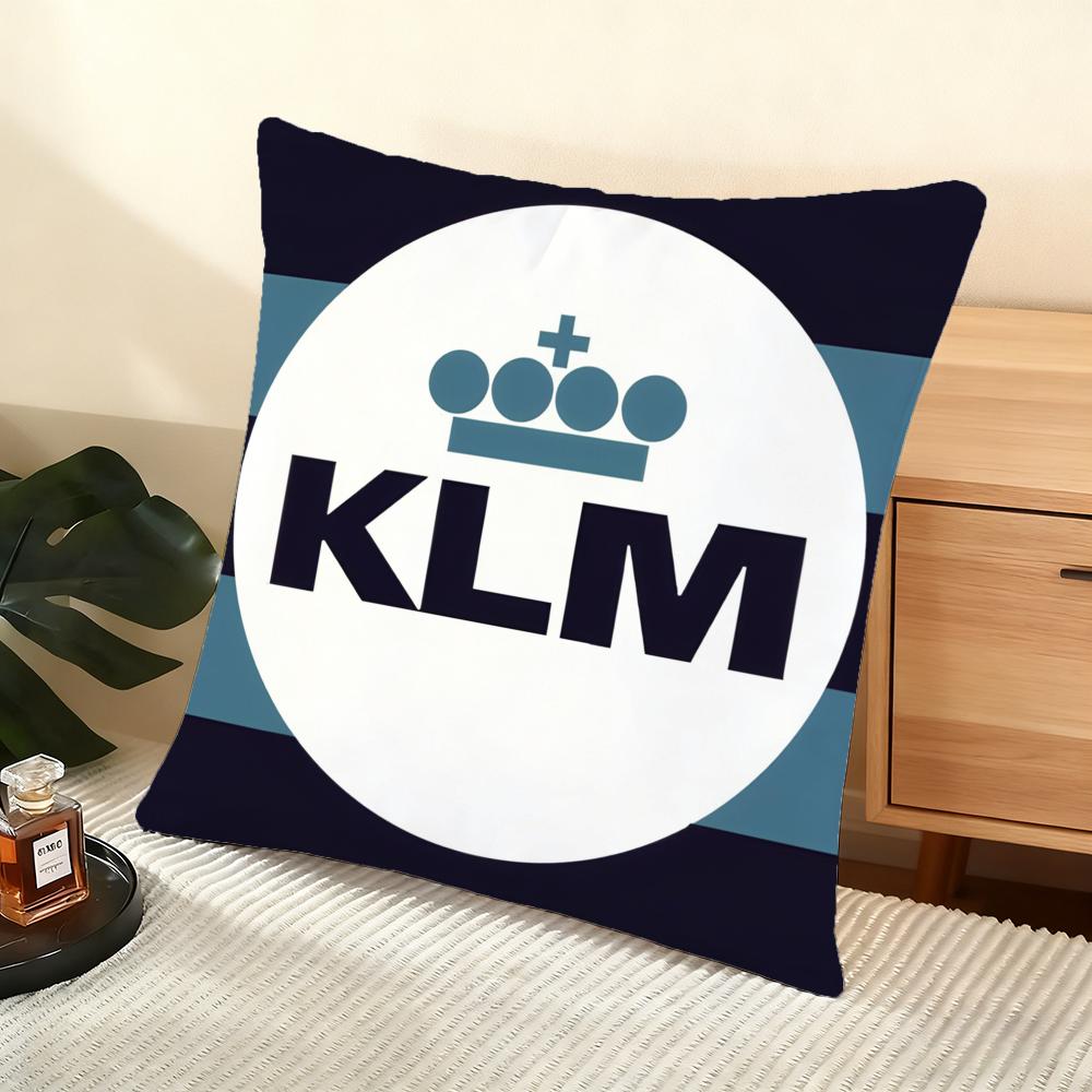 Kim R-Royal Dutch Airlines Cushion Cover Soft Short Plush Pillow Cover Smooth Cozy Texture Aesthetic Cushion Case Home Decor