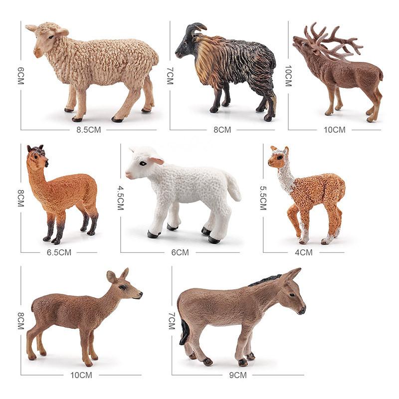 Donkey Alpaca Sheep Model Collection Pvc Figures For Home Decor And Educational Display