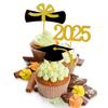 2025 Graduation Cupcake Toppers, Food/Appetizer Picks For Graduation Party Mini Cake Decorations, Diploma, 2025, Grad Cap