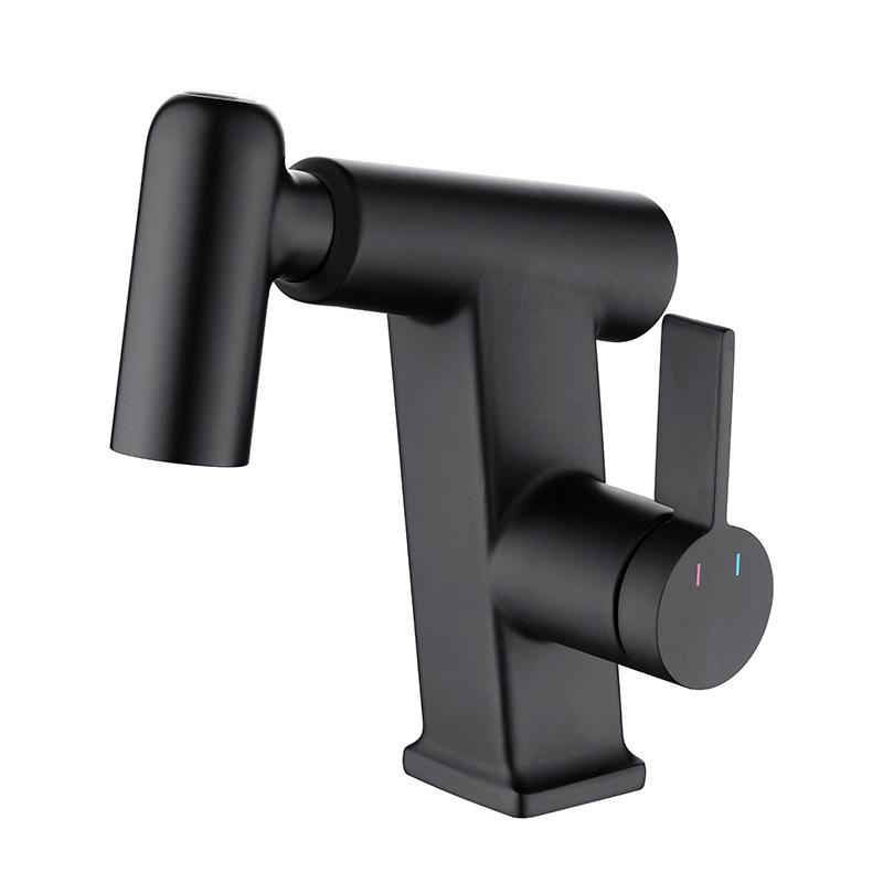 

Матовый Золотой Латунный Выдвижной Кухонный Бытовой Смеситель для Умывания Многофункциональный Смеситель для Раковины Горячей и Холодной Воды чёрный