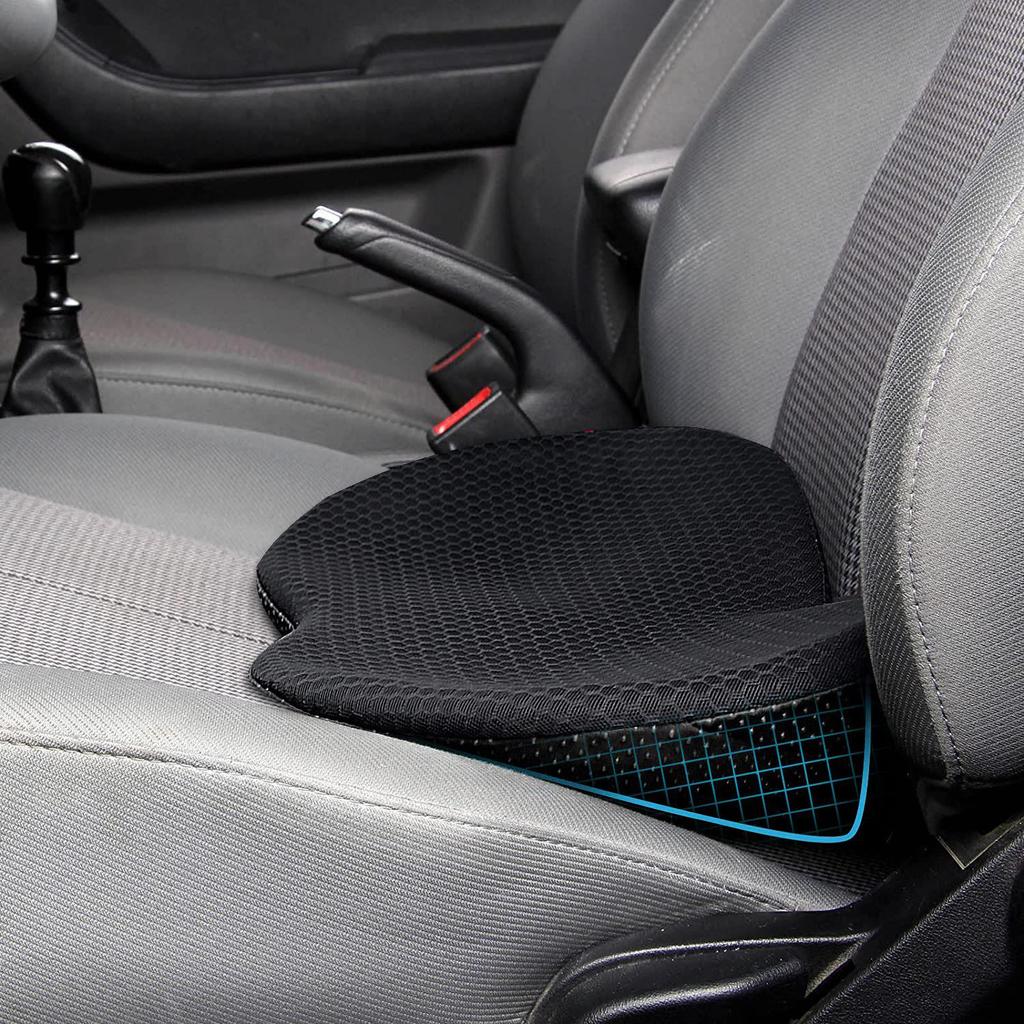 Compact All-Season Seat Cushion: Ergonomic, Breathable, with Dual-Use Cool Air Function and Lumbar Support for Cars