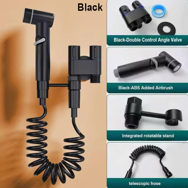 1PC Handheld Bidet Sprayer Toilet Bidet Toilet Sprayer Set Spray Water Bathroom Shower Double Outlet Angle Valve Toilet Accessories