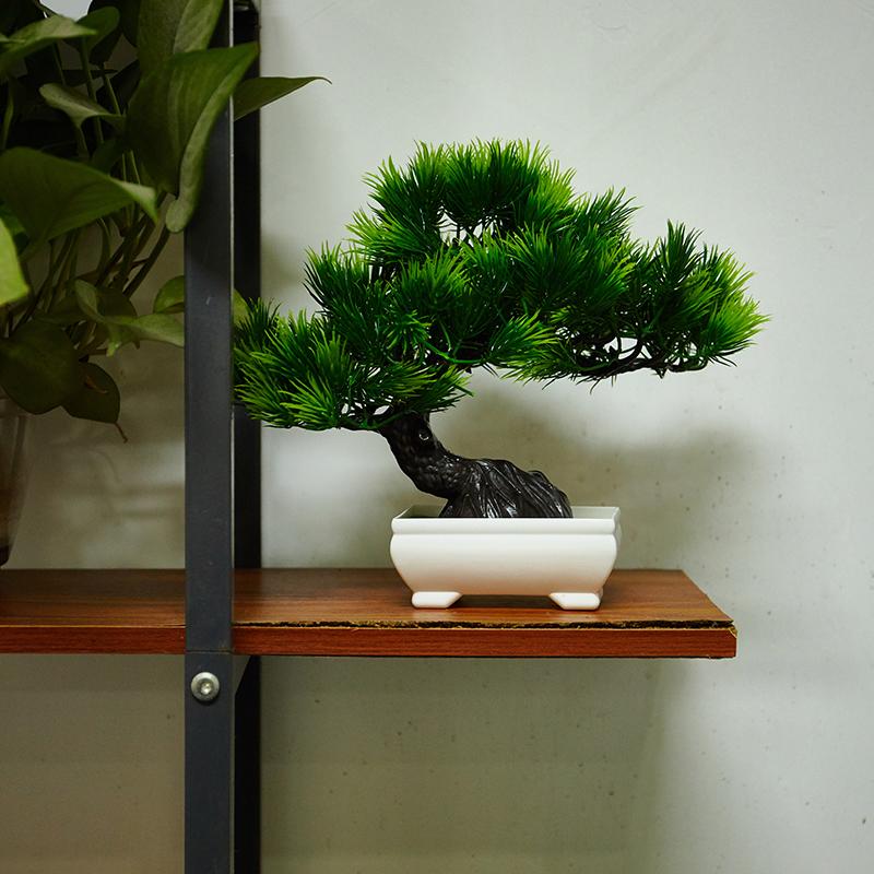 Artificial Plastic Plants Bonsai Small Tree Pot Fake Plant Potted Flower Garden Arrangement Ornaments Room Home Table Decoration