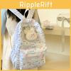 Sweet Cat Girl Backpack With Nylon Material And Floral Print For Daily Use And Teens