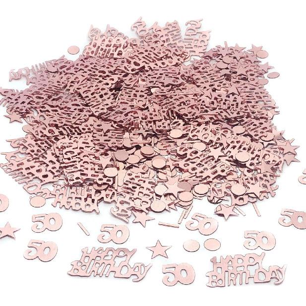 TFYU Happy Birthday Party Table Confetti - Twinkle Stars Foil Metallic Sequ & Special Events Table Scatters - 700pcs (Rose Gold) (80 Years Old)