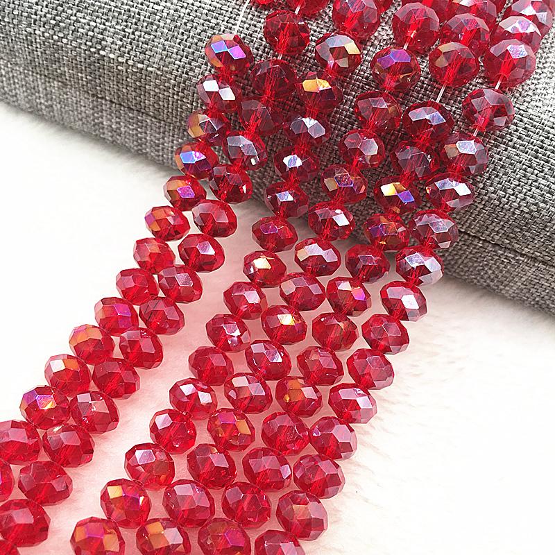 30pcs/lot 8x6mm Rondelle Austria Faceted Crystal Glass Beads,Wheel Beads,Transit Beads For Jewelry Making diy Bracelet Necklace