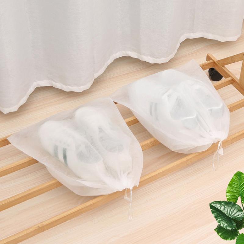 50-teiliges Set Schuhstaubschutzhüllen, staubdicht, Vlies, Kordelzug, durchsichtige Aufbewahrungstasche, Reisetasche, Schuhbeutel, zum Trocknen von Schuhen