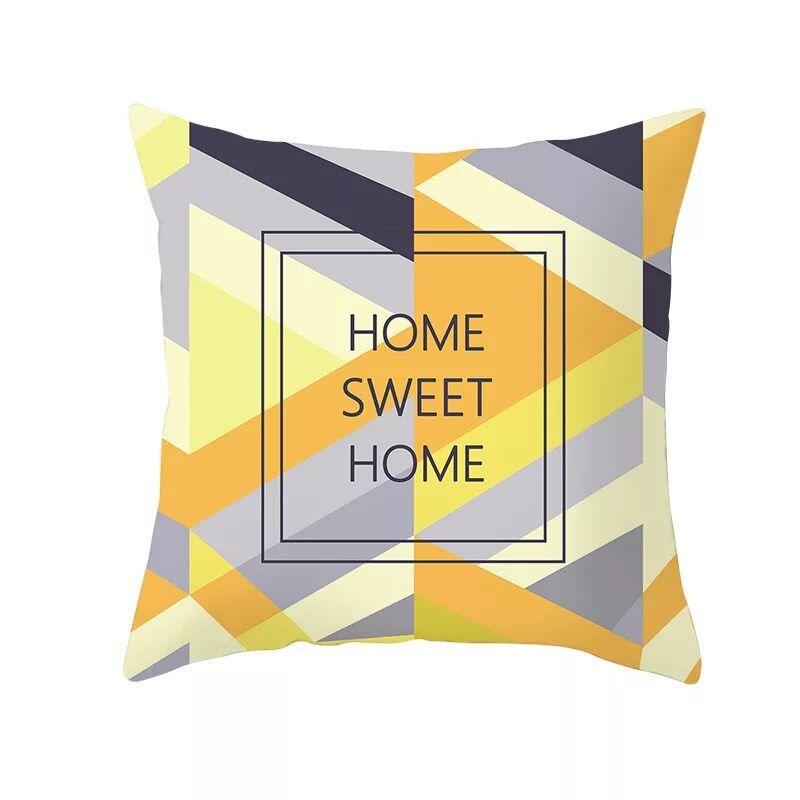 Nordic Yellow Geometric Pillowcase Home Sofa Pillow Cushion Cover