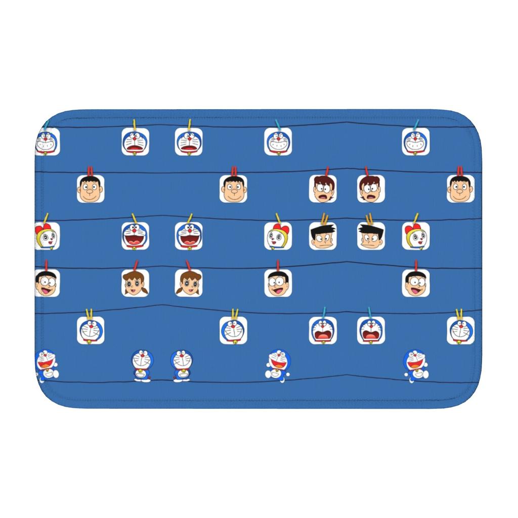 Custom D-Doraemons Cartoon Doormat Anti-Slip Entrance Welcome Kitchen Bath Floor Door Mat Toilet Living Room Carpet Rug