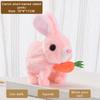 Electric Plush Rabbit Toy Walking Jumping Squeaking Tail Wagging Stuffed Bunny Doll Interactive Plush Toy For Kid Gift