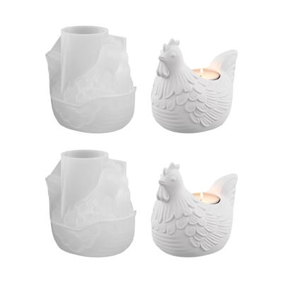 2Pcs Easter Chick Silicone Mold Silicone Tealight Hoider Molds For Epoxy Resin Making Candle Soap Festival Decoration