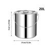 Stainless Steel Food Bucket With Lid Large Capacity Kitchen Flour Container With Handles For Soup Porridge Water Rice Cereal cat