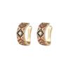 Meier European and American Retro Statement Earrings, Color Block Camo Circle Ear Cuffs, Bohemian Style Earrings