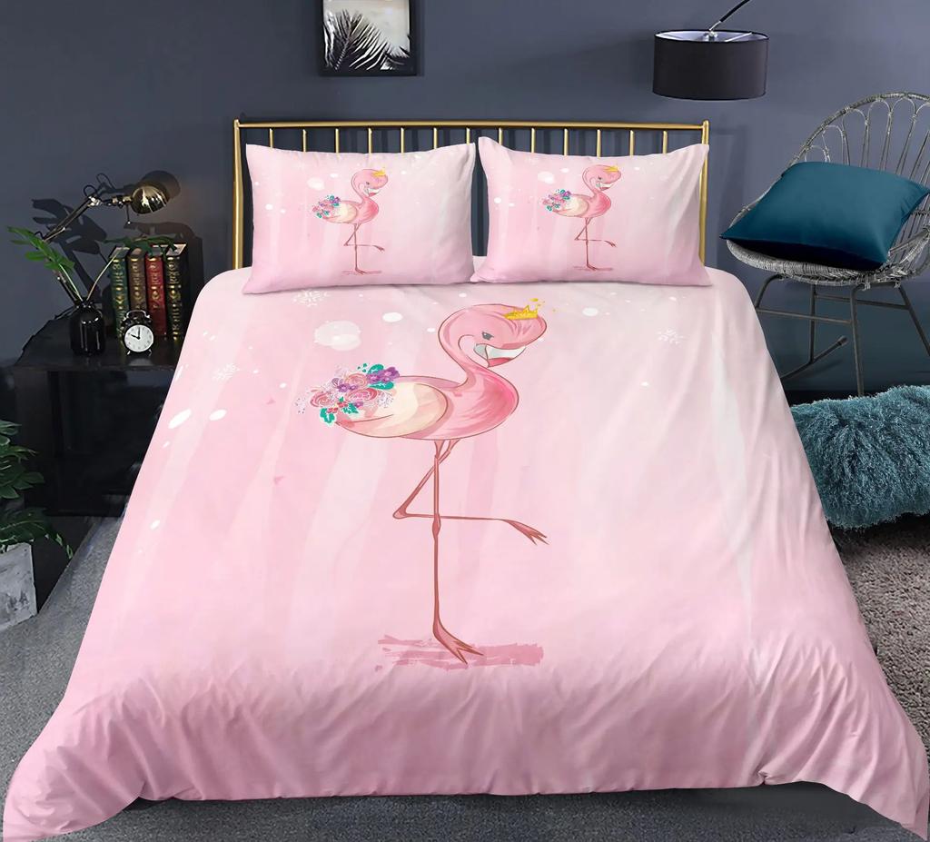 Comforter Swan Rose Crown Polyester Sweet Girl Children Romantic Pink Red Queen King Size For Bedroom Decorations