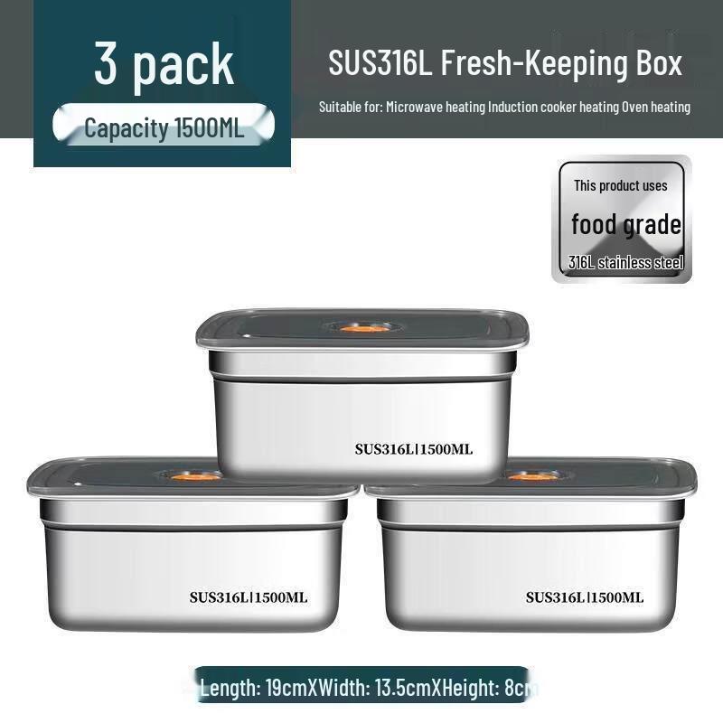 Stainless Steel Food Storage Container Set for Refrigerator & Freezer