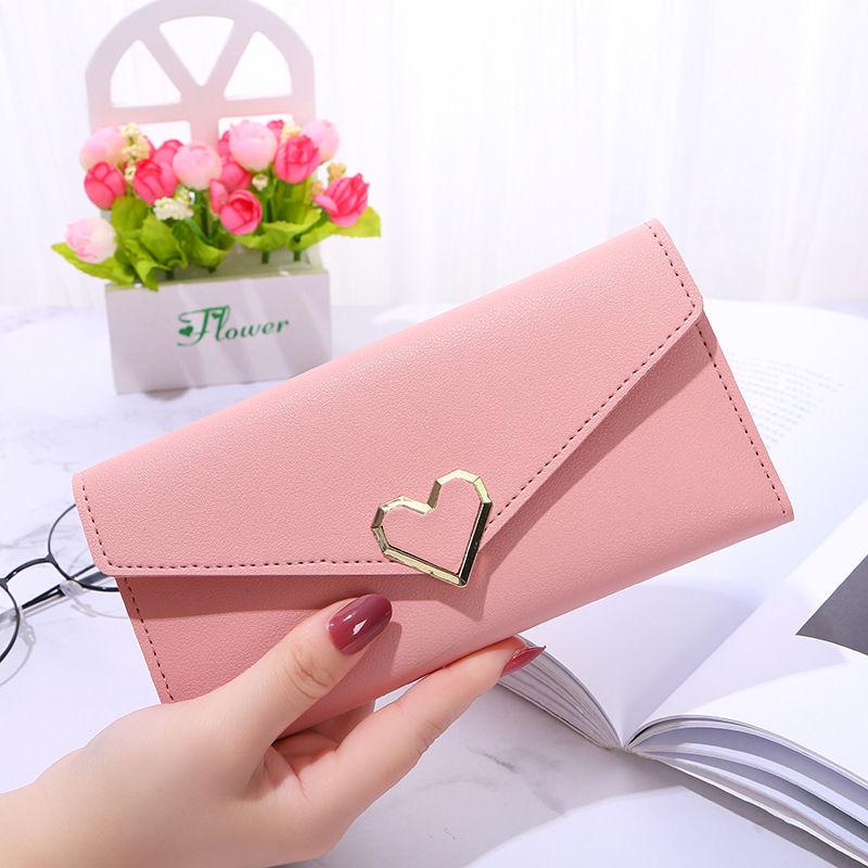 Korean Style Women's Long Clutch Wallet with Multi-Card Slots and Coin Purse