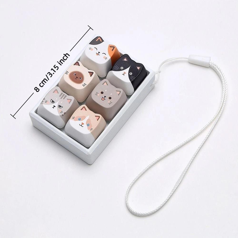 Mechanical Button Anti-stress Fidget Toy Cartoon Backpack Pendant Cat Keycap Keychain Bag Pendant