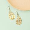 Retro Irregular Water Drop Earrings: Alloy Brushed with Unique Textured Design for Women