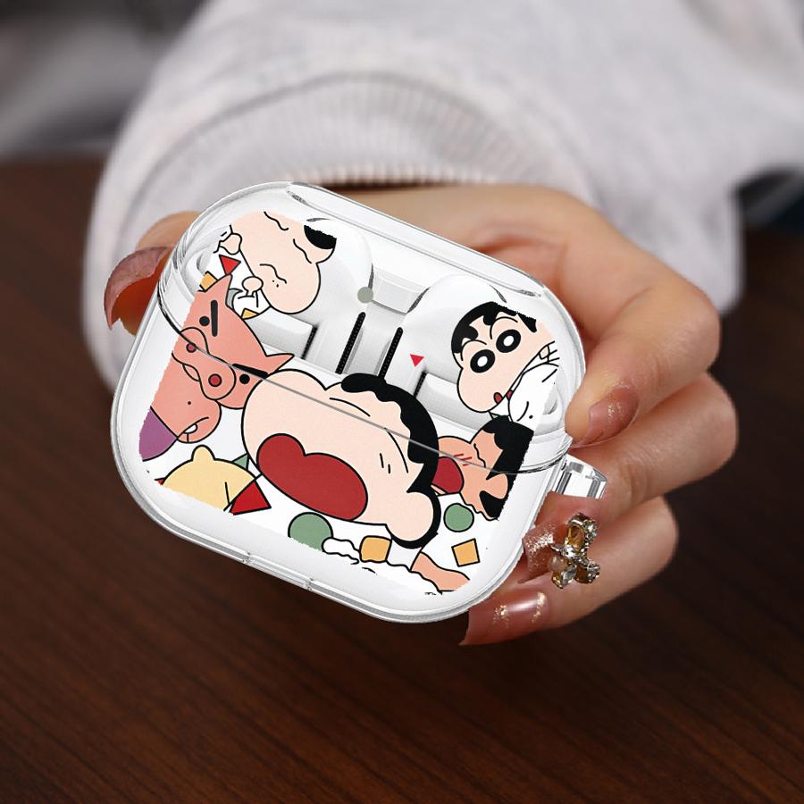 

Clear Earphone Cases Cover With Hook Case For Samsung Galaxy Buds Live 3 FE 4 Pro 3Pro 4Pro 2 2Pro Cartoon Crayons Shinchan Buds 2 Pro