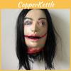 Hanging Halloween Horror Long Haired Female Ghost Head For Ghost Setup House