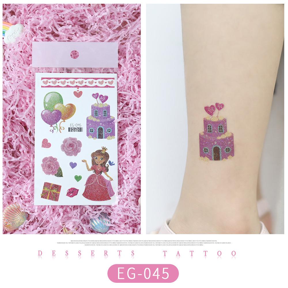 Glitter Princess Tattoo Stickers for Kids – Perfect for Party Desserts