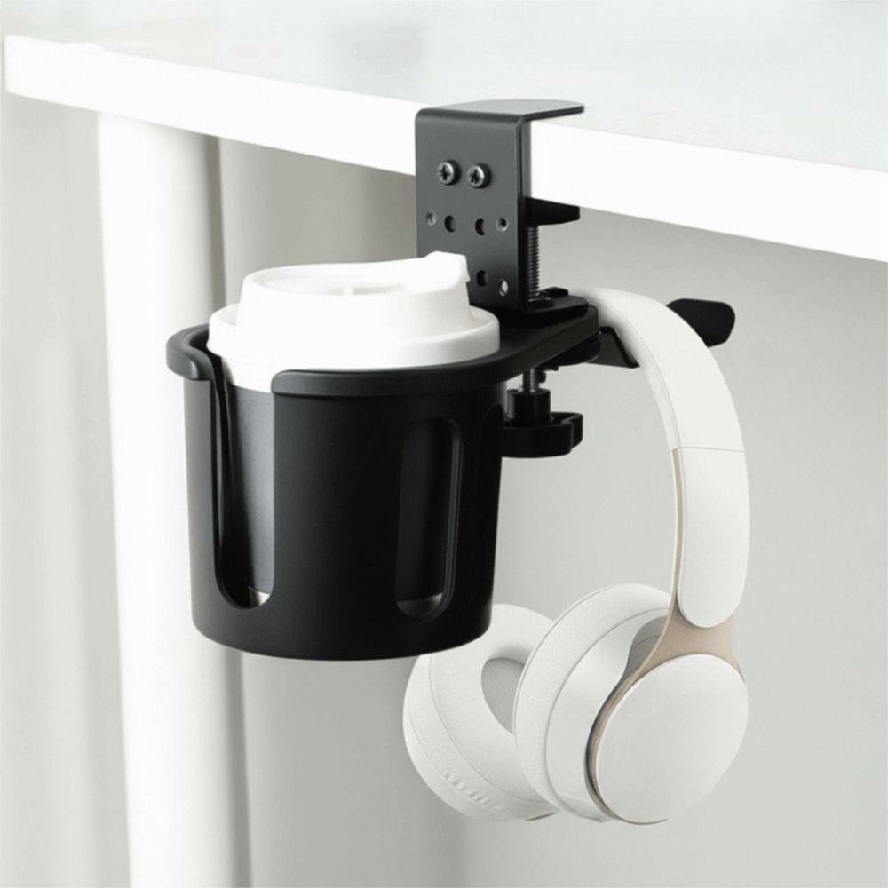 360 Degree Rotating Cup Holder Non Slip Clip On Cup Holder Drinks Table Cup Holder Desk Table Edge