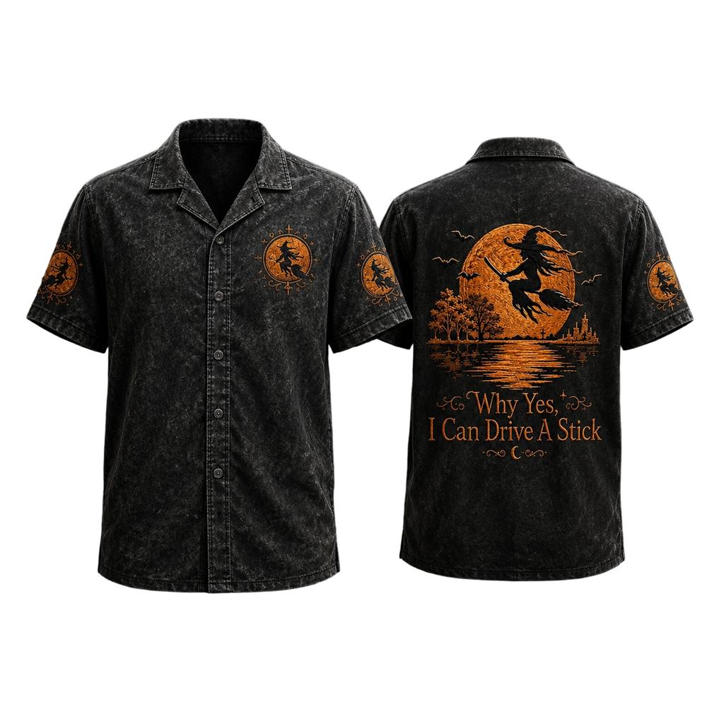 Men's Casual Halloween Print Short Sleeve Neck Shirt, Lightweight and Breathable