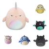 Soft And Cute Plush Animal Pillow Toy For Birthday Gift Banana Polka Dot Pig Glitter Bat Green Bat Unicorn Whale Blue Camouflage Shark 20cm Height