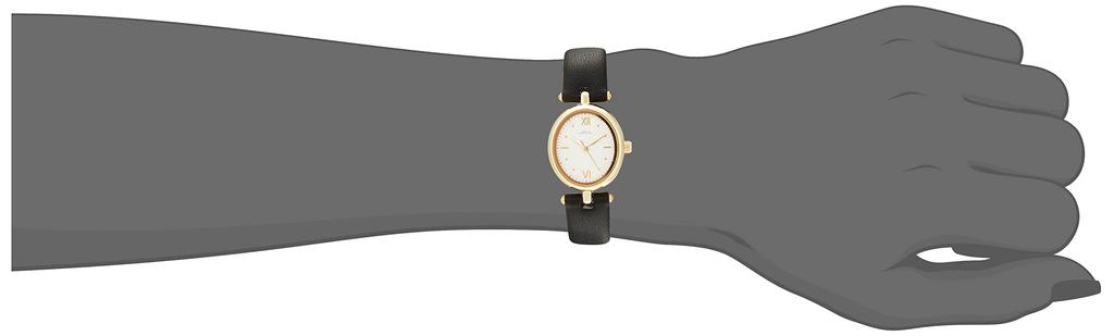 Fieldwork Analog Ellipse Watch with Gold Leather Black JN003-5 Women's Strap,
